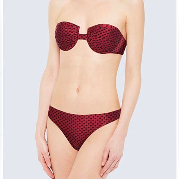 Zimmermann Juno Tie Bandeau Top in Red/
Black Dot 0/XS $231 NWT - Picture 11 of 12